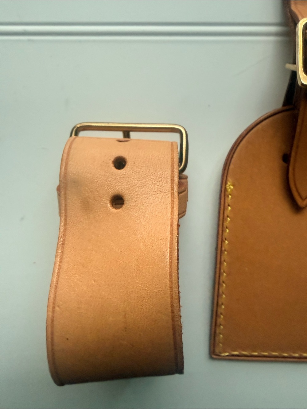 Authentic Louis Vuitton Vachetta Luggage Tag & Poignet Set - Picture 5 of 10